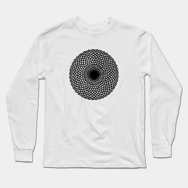 Black Circle Pattern - Painted by hand_Hand drawn Long Sleeve T-Shirt by Tilila